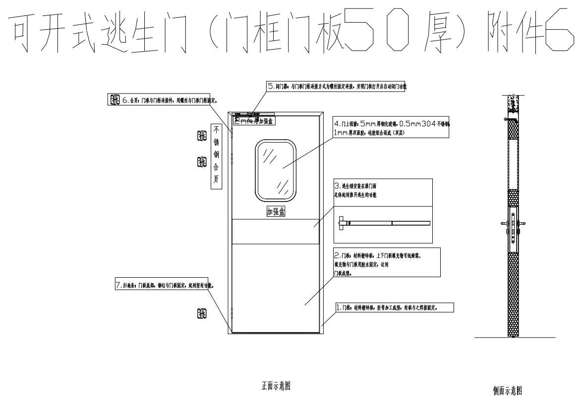 可開始雙層玻璃安全門